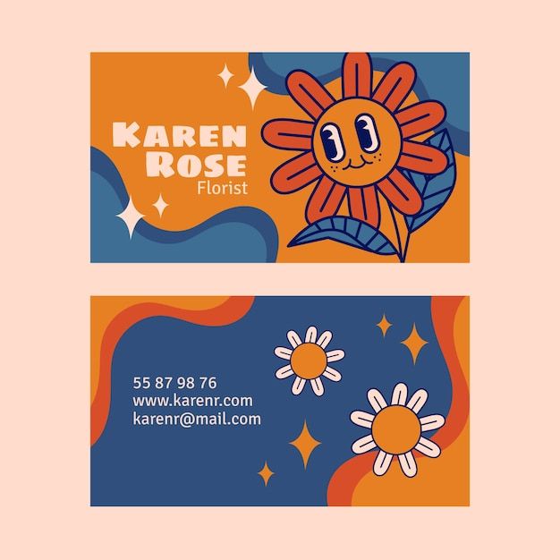 复古美式动画片风格名片模板