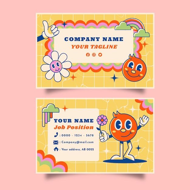 复古美式动画片风格名片模板