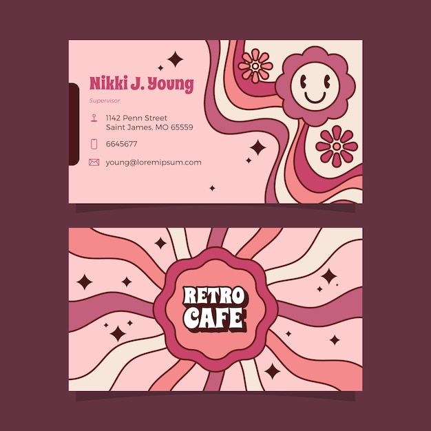 复古美式动画片风格名片模板