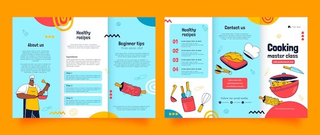 烹饪班学习做饭宣传册模板