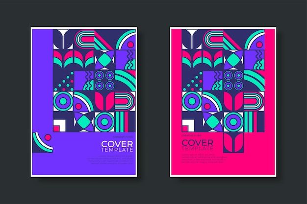 抽象包豪斯风格几何图案背景海报单页模板