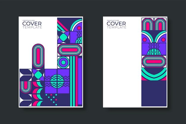 抽象包豪斯风格几何图案背景海报单页模板