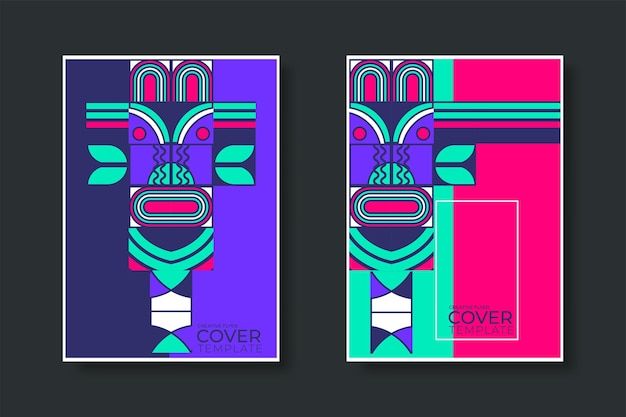 抽象包豪斯风格几何图案背景海报单页模板