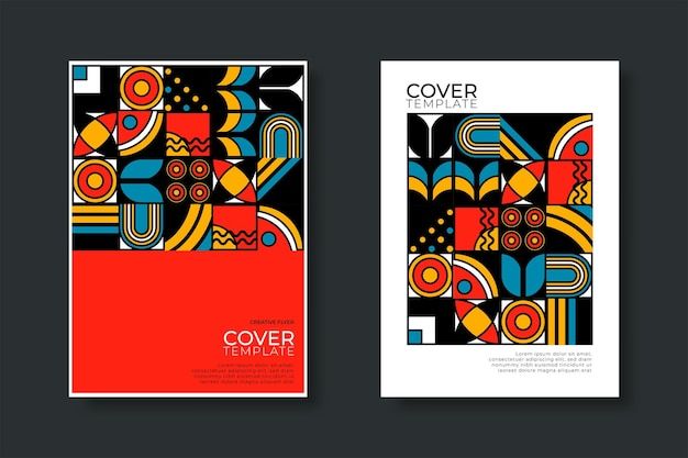 抽象包豪斯风格几何图案背景海报单页模板