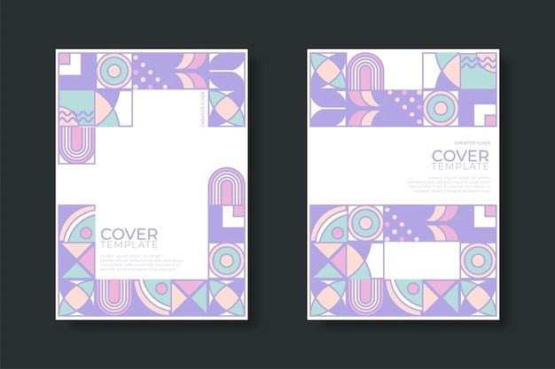 抽象包豪斯风格几何图案背景海报单页模板