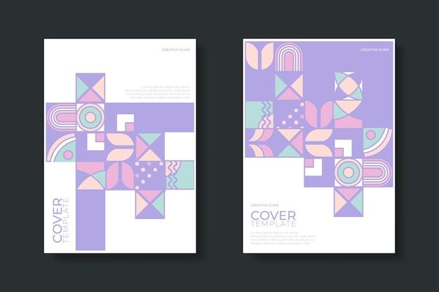 抽象包豪斯风格几何图案背景海报单页模板