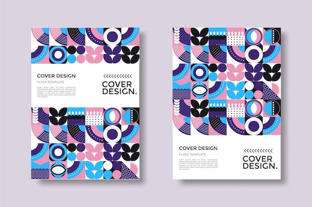 抽象包豪斯风格几何图案背景海报单页模板