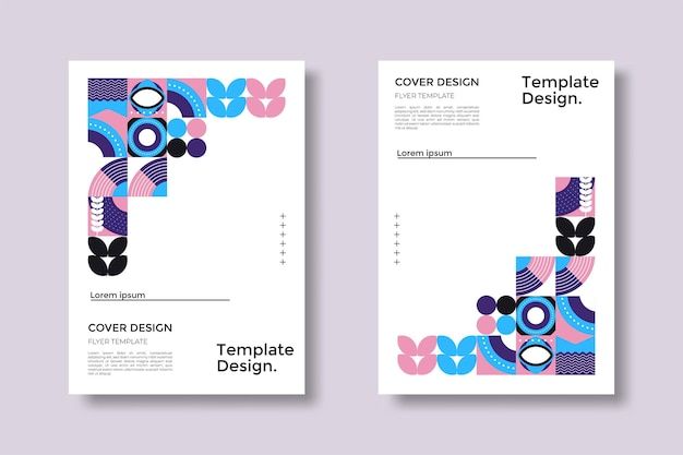 抽象包豪斯风格几何图案背景海报单页模板