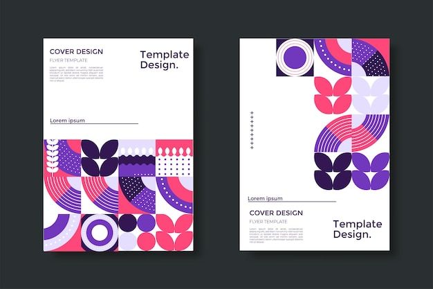 抽象包豪斯风格几何图案背景海报单页模板