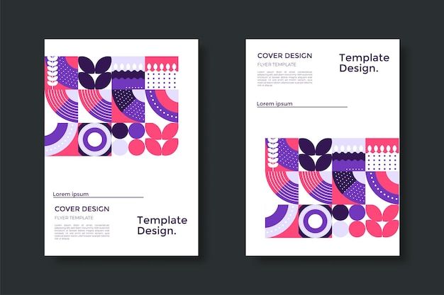 抽象包豪斯风格几何图案背景海报单页模板