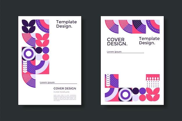 抽象包豪斯风格几何图案背景海报单页模板