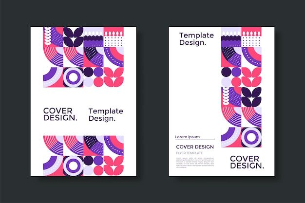 抽象包豪斯风格几何图案背景海报单页模板