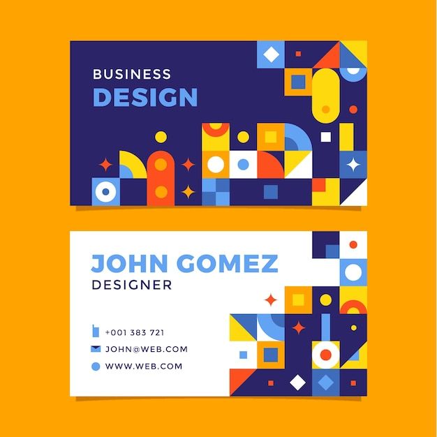 抽象几何图形名片模板