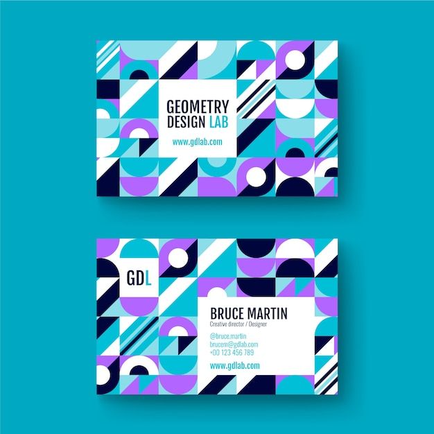 抽象几何图形名片模板