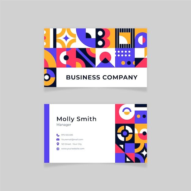 抽象几何图形名片模板