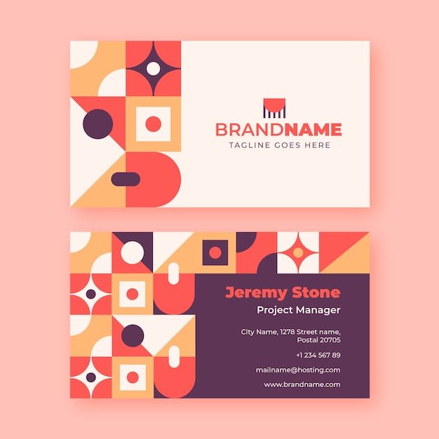 抽象几何图形名片模板