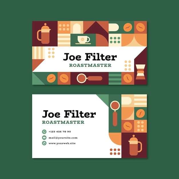 抽象几何图形名片模板