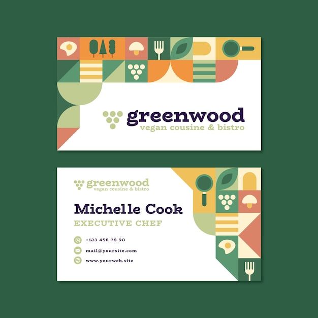 抽象几何图形名片模板