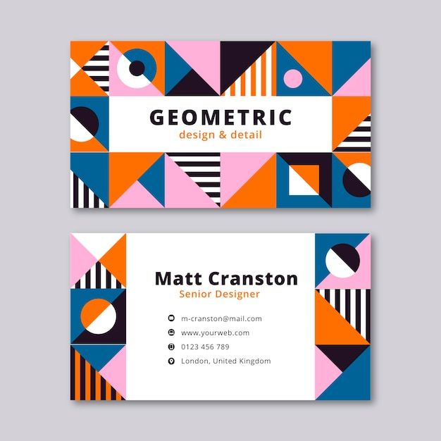 抽象几何图形名片模板