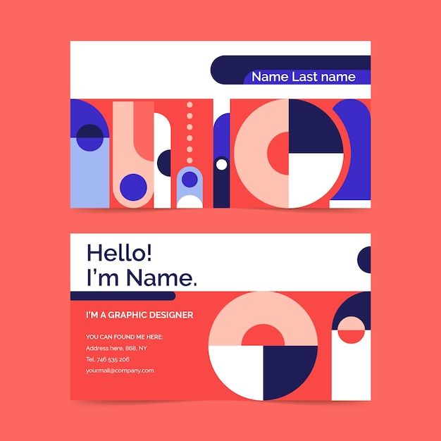 抽象几何图形名片模板