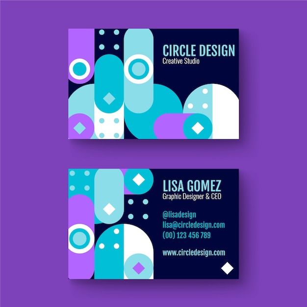 抽象几何图形名片模板