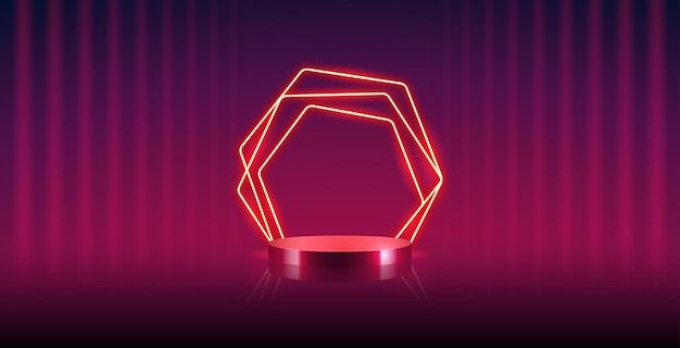 华丽的霓虹灯产品展台展示背景