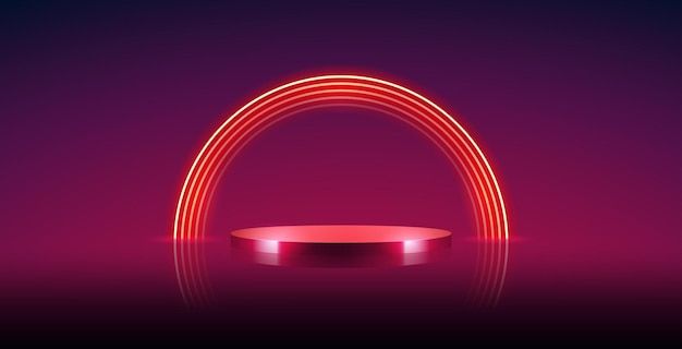 华丽的霓虹灯产品展台展示背景