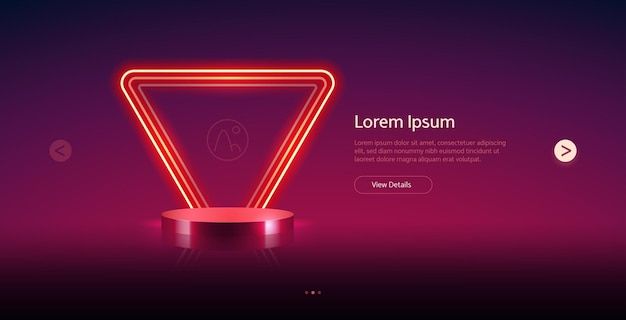 华丽的霓虹灯产品展台展示背景