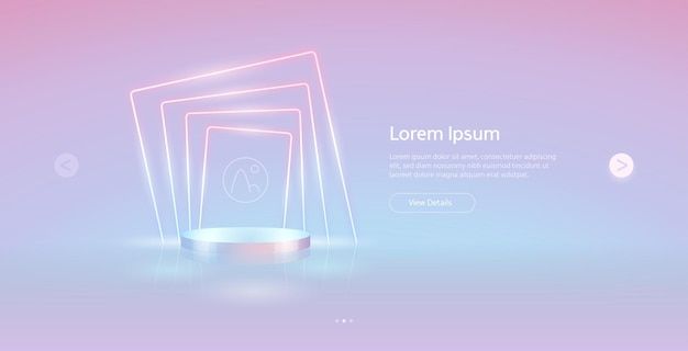 华丽的霓虹灯产品展台展示背景