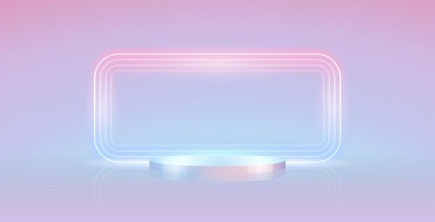 华丽的霓虹灯产品展台展示背景