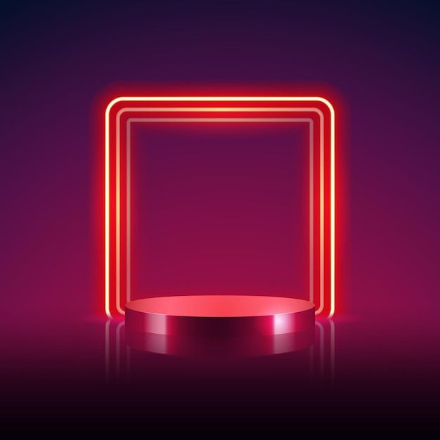 华丽的霓虹灯产品展台展示背景