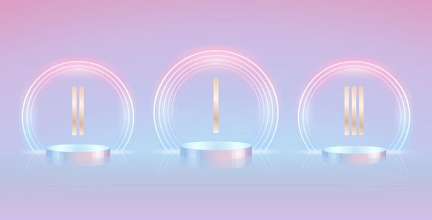 华丽的霓虹灯产品展台展示背景