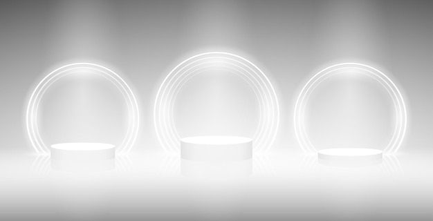 华丽的霓虹灯产品展台展示背景