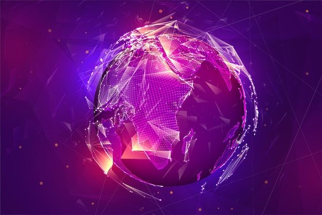 科技感世界地图地球背景