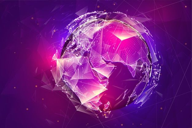 科技感世界地图地球背景