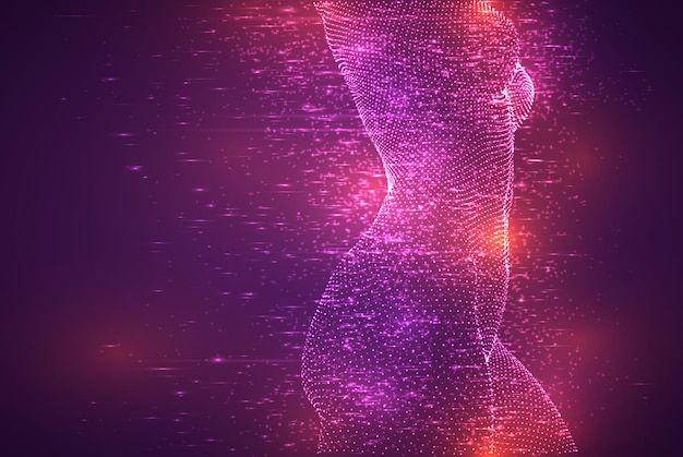 科技女人身体线条背景