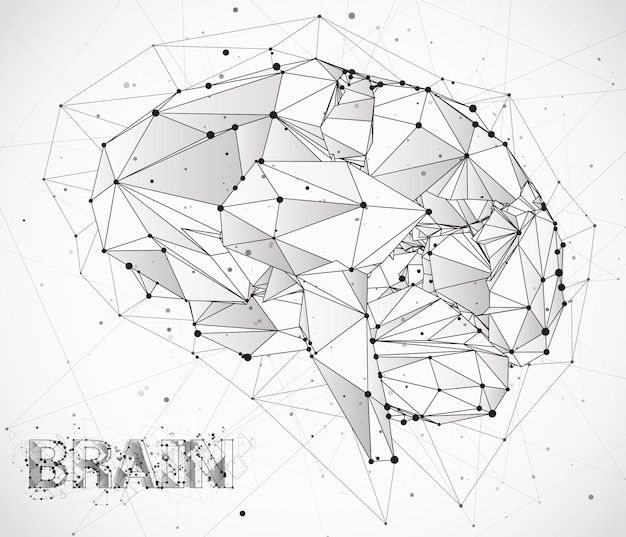 科技大脑线条数据背景