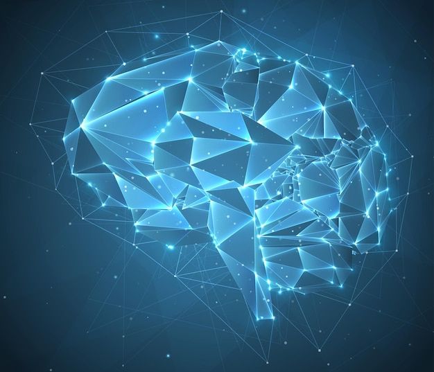 科技大脑线条数据背景