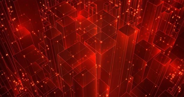 抽象数字虚拟世界线条城市背景