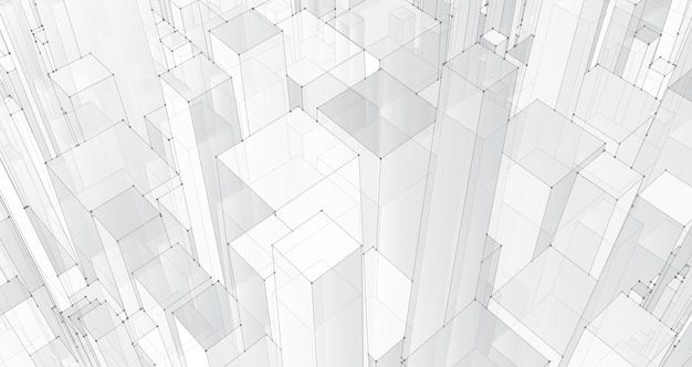 抽象数字虚拟世界线条城市背景