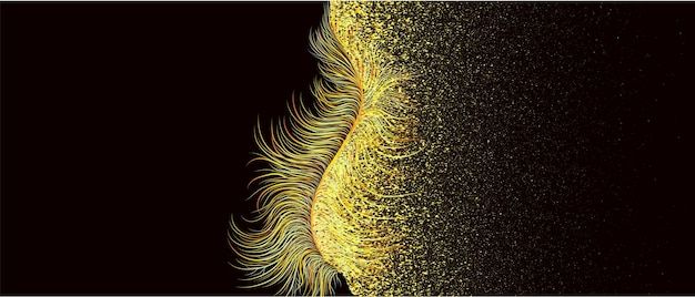 金色羽毛金粉背景