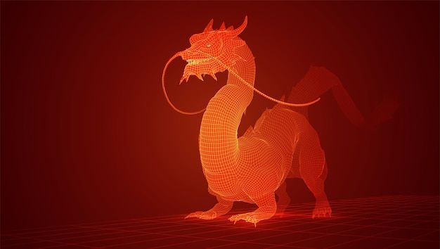 科技感虚拟世界龙背景