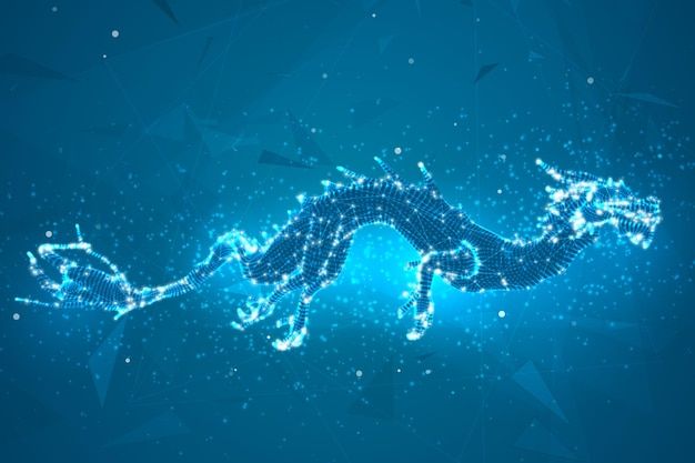 科技感虚拟世界龙背景