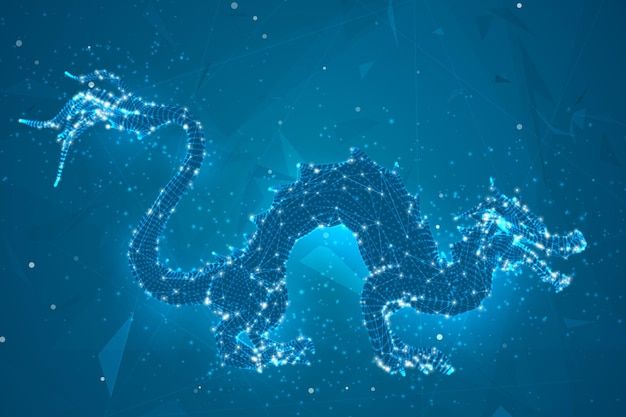 科技感虚拟世界龙背景