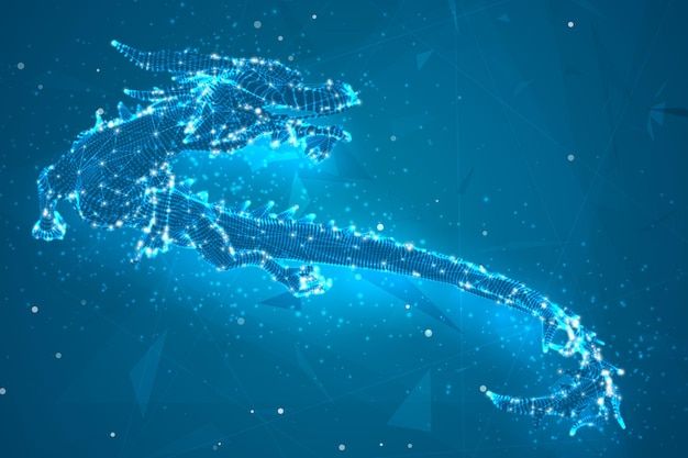 科技感虚拟世界龙背景