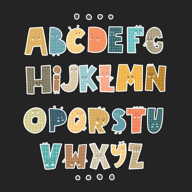 可爱的卡通英文字母字体