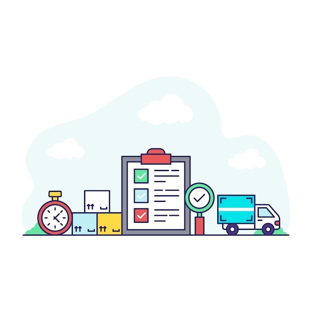 送货时效性插画