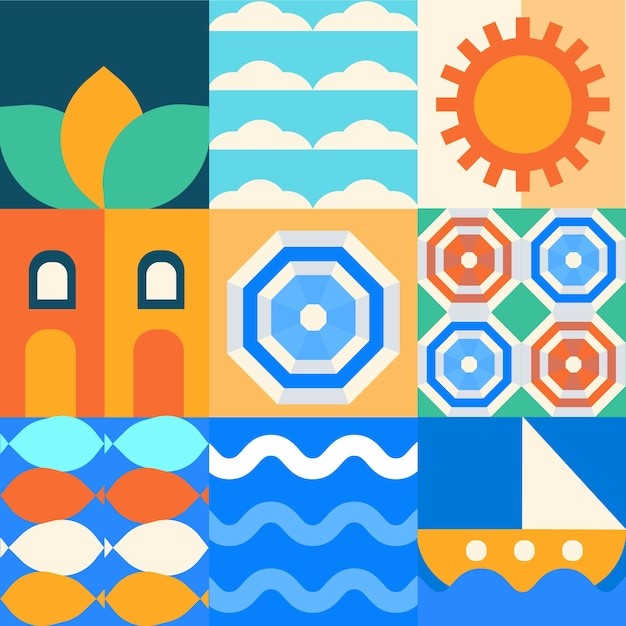 抽象几何花纹图案