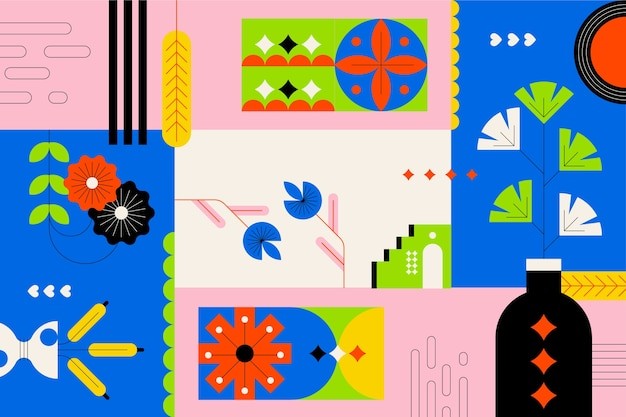 平面几何抽象花纹图案