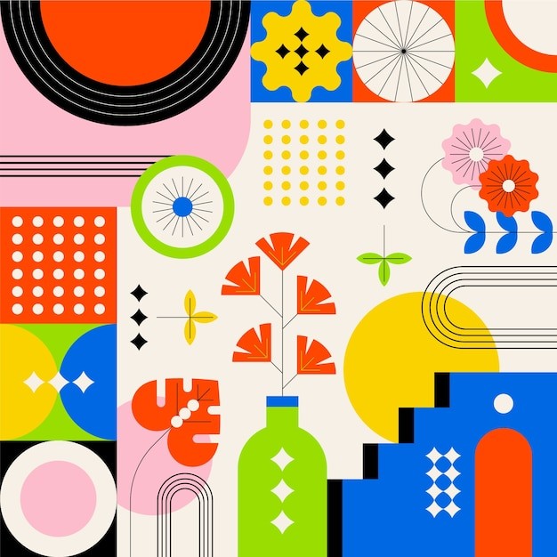 平面几何抽象花纹图案